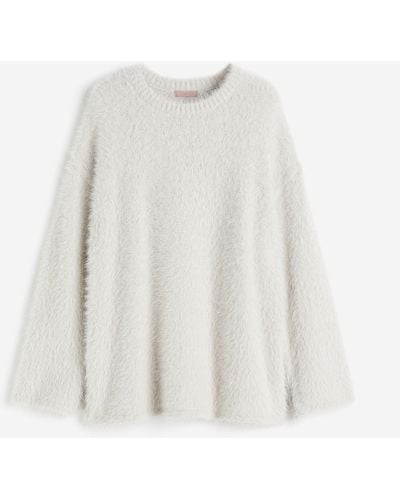 H&M Flauschiger Pullover - Weiß