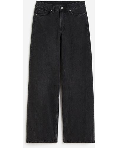 H&M Baggy Regular Jeans - Schwarz