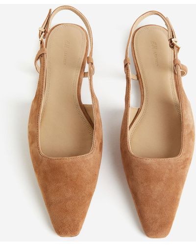 H&M Leren Slingbacks - Wit