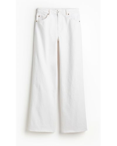 H&M Wide High Jeans - Wit