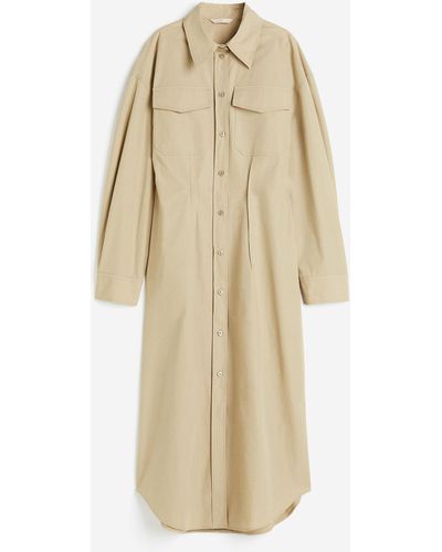 H&M Robe chemise en coton - Neutre
