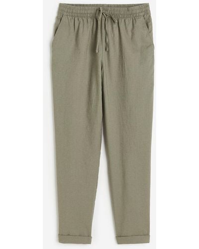 H&M Pantalon jogger en lin mélangé - Vert