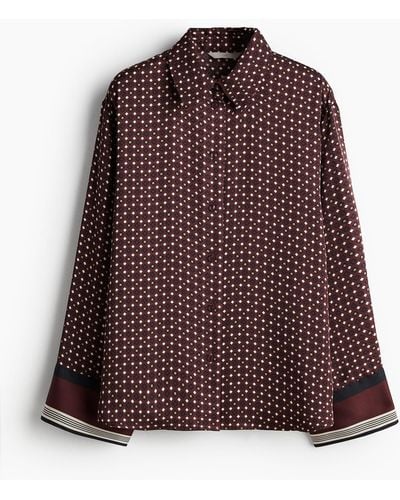 H&M Patterned satin shirt - Braun