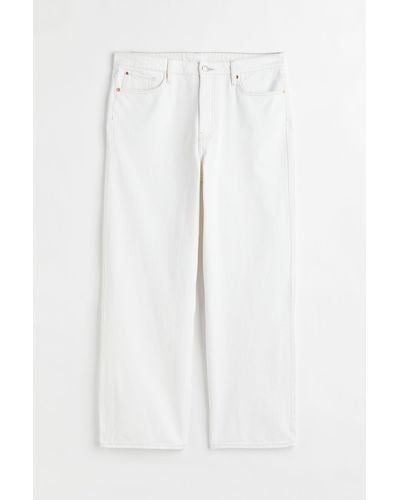 H&M H & M+ Loose Straight High Jeans - Wit