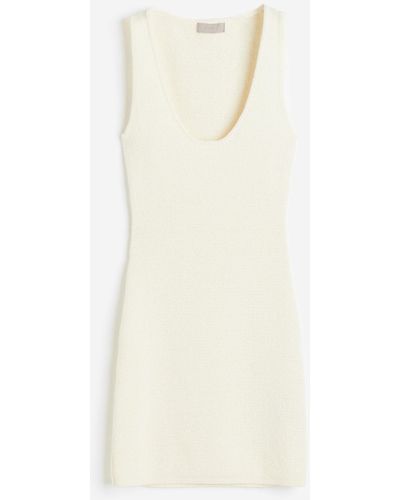 H&M Robe sans manches en maille - Blanc