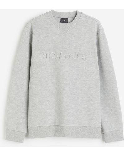 H&M Sweatshirt aus Scuba in Regular Fit - Grau