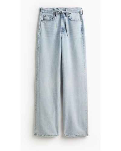 H&M Feather Soft Wide High Jeans - Blau