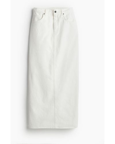H&M Jupe longue en denim - Blanc