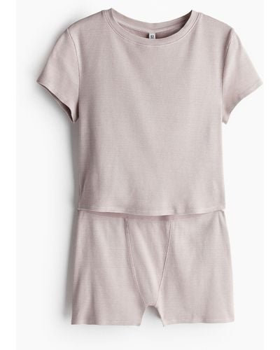 H&M Pyjama-T-Shirt und Boxershorts - Pink