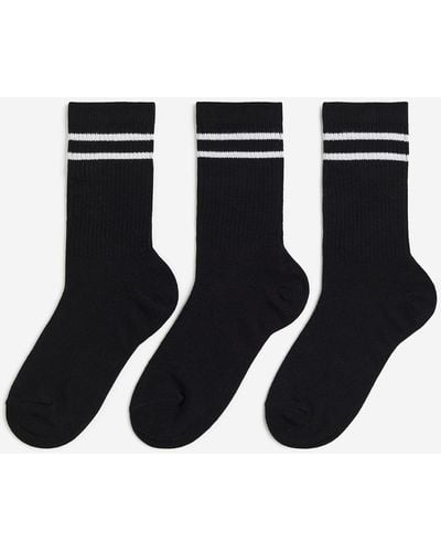 H&M Lot de 3 paires de chaussettes de sport DryMove - Noir