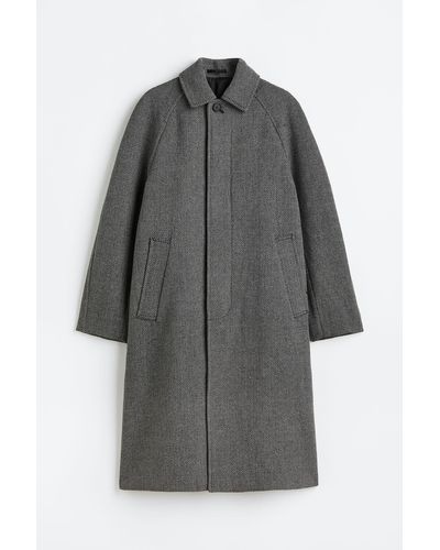 H&M Carcoat aus einer gefilzten Wollmischung - Grau