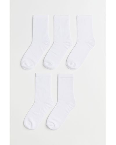 H&M 5er-Pack Socken - Weiß