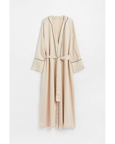 H&M Satin-Morgenmantel - Natur