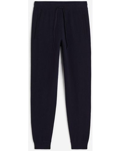 H&M Feinstrick-Joggpants aus Wollmix Regular Fit - Blau