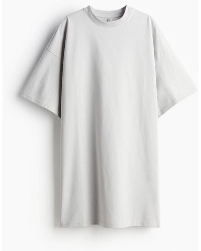 H&M Robe T-shirt oversize - Blanc