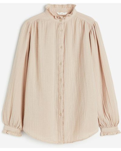 H&M Bluse aus Baumwollmusselin - Natur