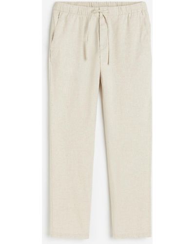 H&M Pantalon Regular Fit en lin mélangé - Blanc