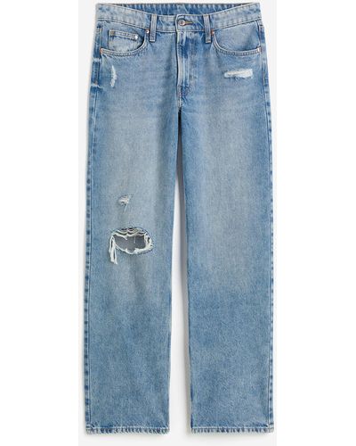 H&M 90s Baggy Low Jeans - Bleu