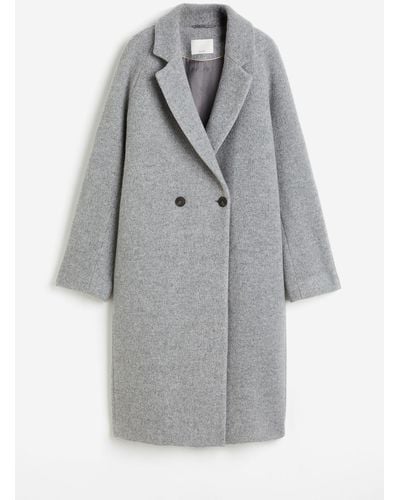 H&M Zweireihiger Mantel in Wollmix - Grau