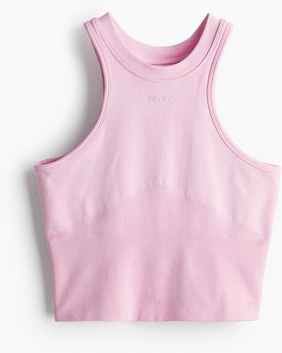 H&M Shape Seamless Racerfront Top - Pink