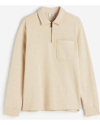 H&M Poloshirt aus Baumwolle Regular Fit - Natur