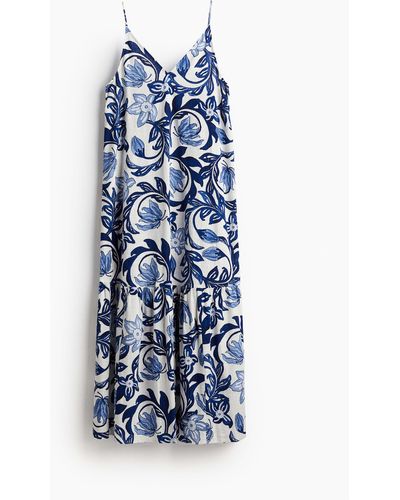 H&M Langes Kleid in A-Linie - Blau