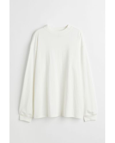 H&M Langarmshirt aus Jersey - Weiß
