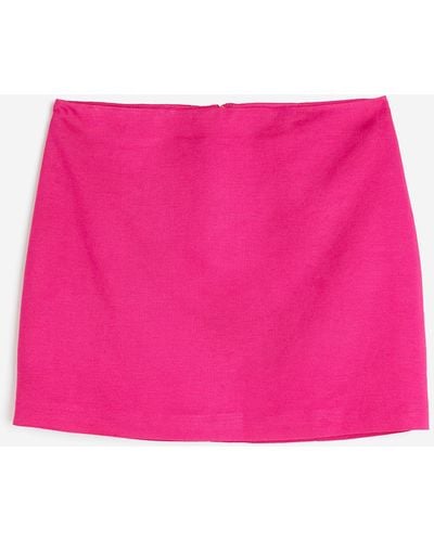 H&M Minirock aus Leinenmischung - Pink