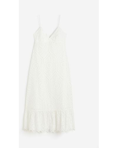 H&M Robe avec broderie anglaise - Blanc
