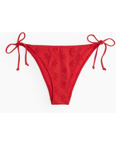 H&M Tie-Tanga Bikinihose - Rot
