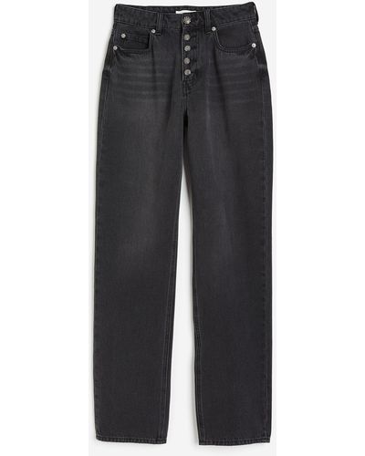 H&M Straight High Jeans - Zwart