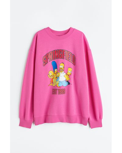 H&M Sweater Met Print - Roze