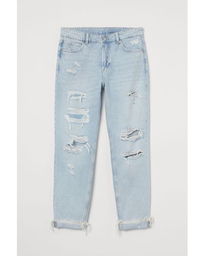 H&M Boyfriend Low Regular Jeans - Blau