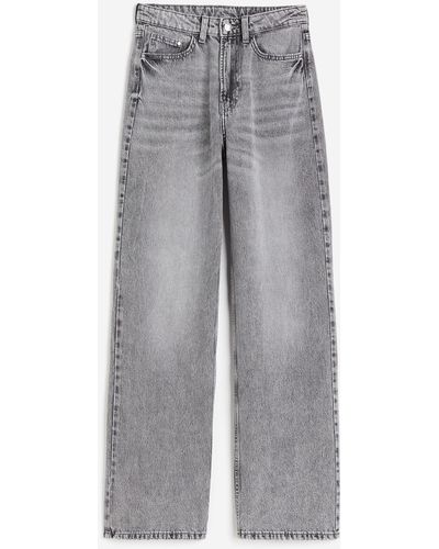 H&M Wide Ultra High Jeans - Grau