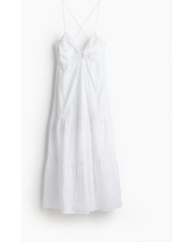 H&M Robe avec broderie anglaise - Blanc