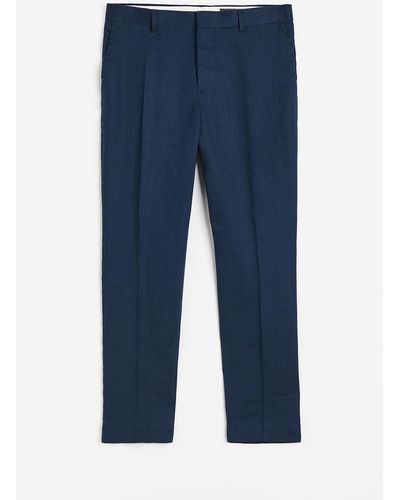 H&M Pantalon de costume Slim Fit en lin - Bleu