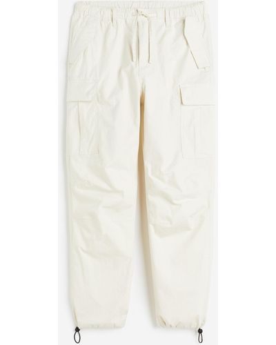 H&M Cargohose aus Ripstop Regular Fit - Weiß