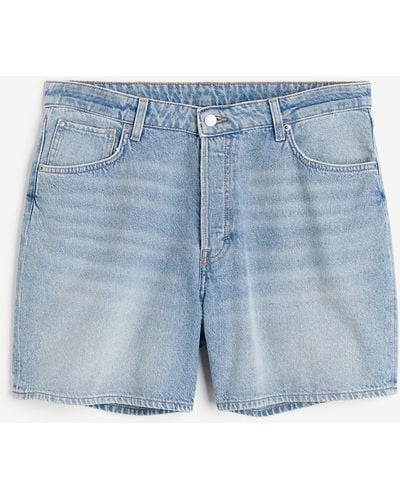 H&M H & M+ Curvy Fit Bermuda High Denim Shorts - Blau