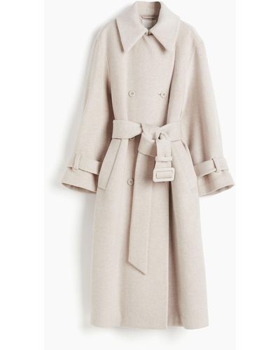 H&M Trench-coat en laine mélangée - Neutre
