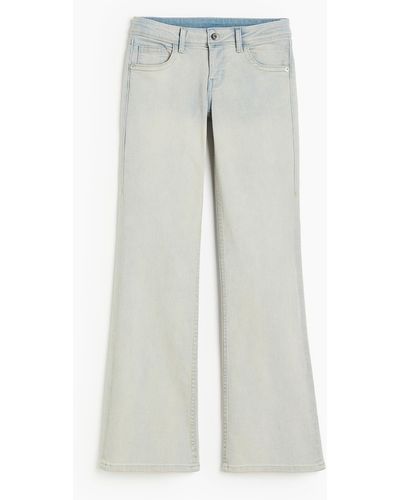 H&M Flared Low Jeans - Grijs