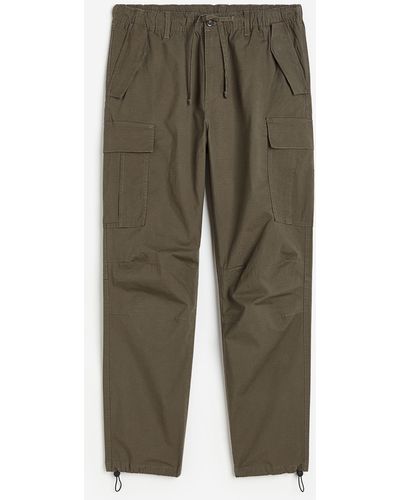 H&M Pantalon cargo Regular Fit Ripstop - Vert