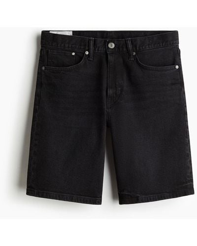 H&M Regular Denim Shorts - Schwarz