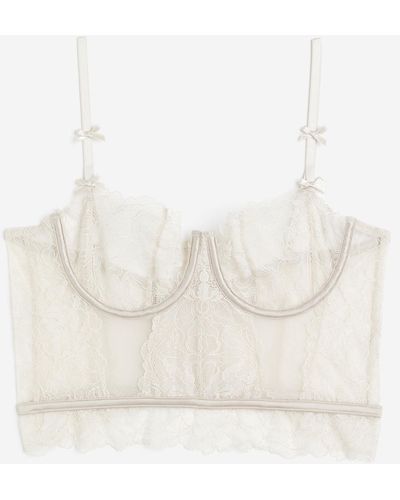 H&M Kanten Bustier Zonder Padding - Naturel