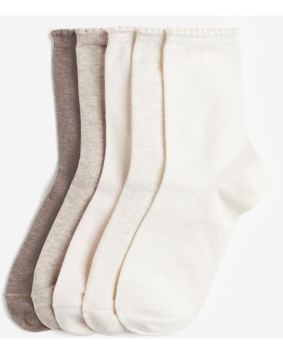 H&M 5er-Pack Socken - Weiß