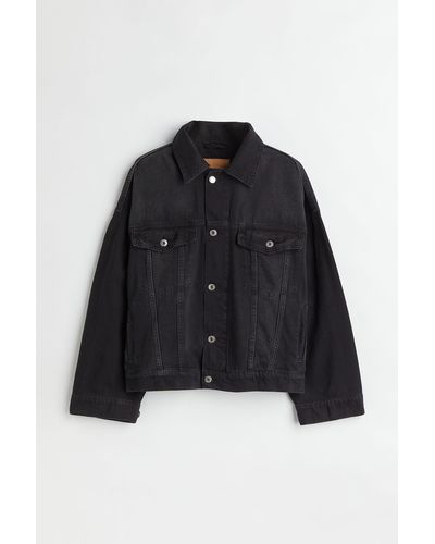 H&M Oversized Denim Jack - Zwart