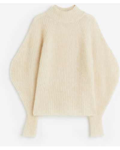 H&M Gerippter Pullover aus Mohairmix - Weiß