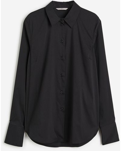 H&M Bluse aus Baumwollmischung - Schwarz