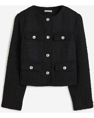 H&M Jacke aus Strukturstoff - Schwarz
