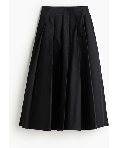 H&M Jupe trapèze plissée - Noir