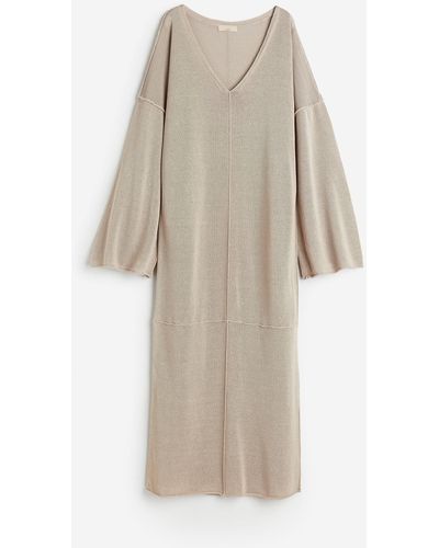 H&M Robe oversize en maille fine de soie mélangée - Blanc